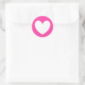 Witte polka harten van fuchsia roze ronde sticker (Tas)
