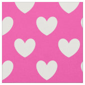 Witte polka harten van fuchsia roze stof (Close Up)