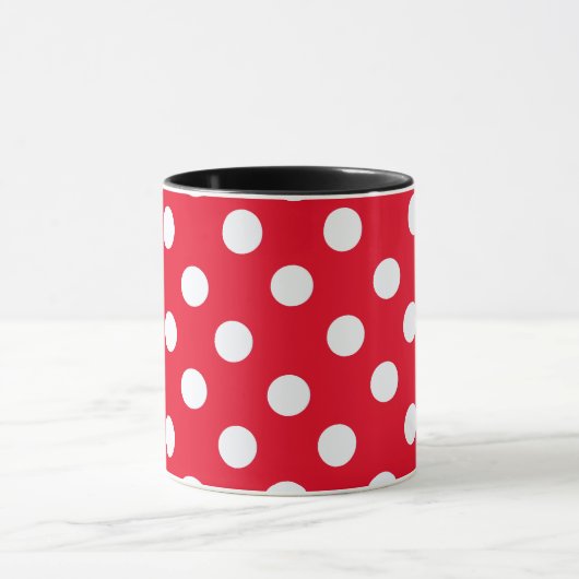 witte polka in rood mok (Midden)