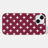 Witte polka kruisen op moerbei Case-Mate iPhone case (Achterkant (horizontaal))