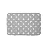 Witte polka kruist grijs badmat (Voorkant)
