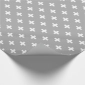 Witte polka kruist grijs cadeaupapier (Hoek)