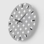 Witte polka kruist grijs grote klok (Hoek)
