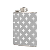 Witte polka kruist grijs heupfles (Links)
