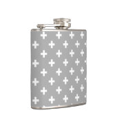 Witte polka kruist grijs heupfles (Rechts)