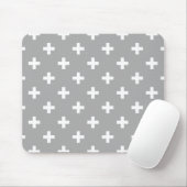 Witte polka kruist grijs muismat (Met muis)