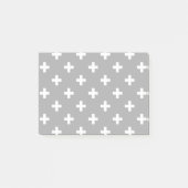 Witte polka kruist grijs post-it® notes (Voorkant)