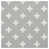 Witte polka kruist grijs stof (Swatch)