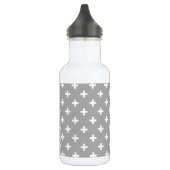 Witte polka kruist grijs waterfles (Links)
