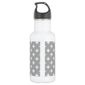 Witte polka kruist grijs waterfles (Achterkant)