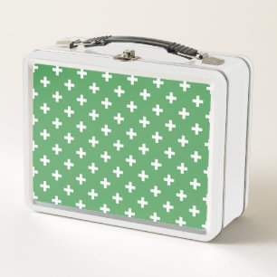 Witte polka kruist groen