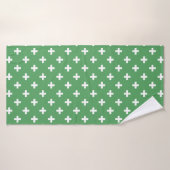 Witte polka kruist groen badhanddoek (Badhanddoek)