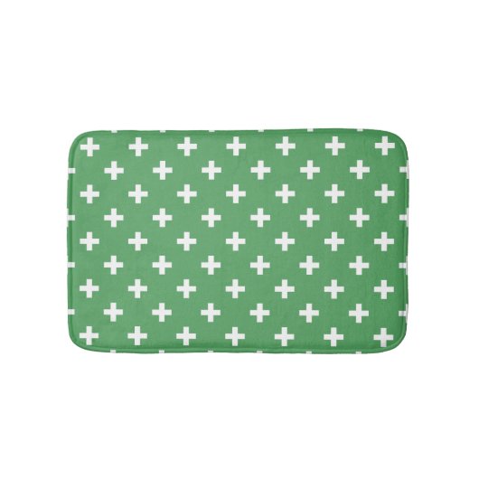 Witte polka kruist groen badmat (Voorkant)