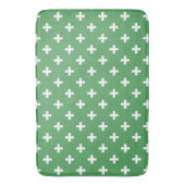 Witte polka kruist groen badmat (Voorkant Verticaal)