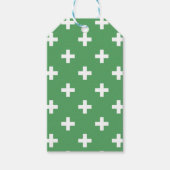 Witte polka kruist groen cadeaulabel (Voorkant)