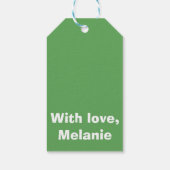 Witte polka kruist groen cadeaulabel (Achterkant)