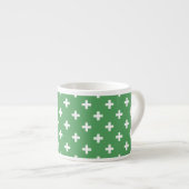 Witte polka kruist groen espresso kop (Voorkant rechts)