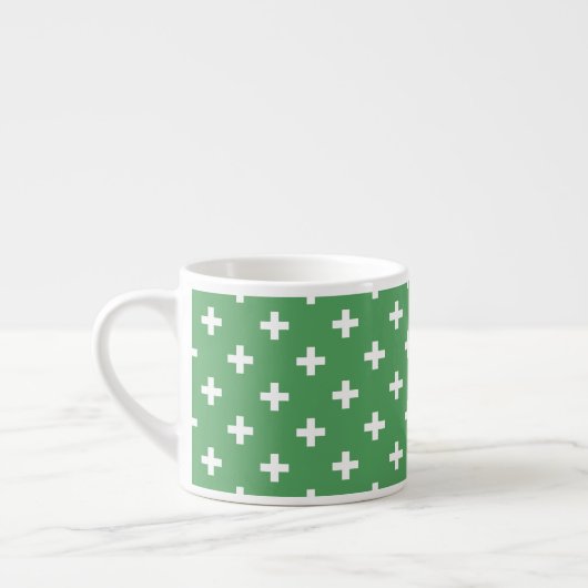 Witte polka kruist groen espresso kop (Links)
