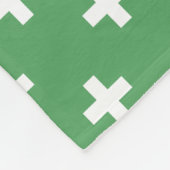 Witte polka kruist groen fleece deken (Hoek)