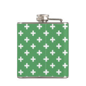 Witte polka kruist groen heupfles (Achterkant)