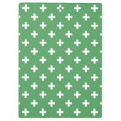 Witte polka kruist groen klembord (Achterkant)