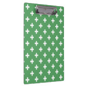 Witte polka kruist groen klembord (Rechts)