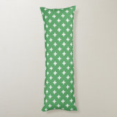 Witte polka kruist groen lichaamskussen (Achterkant (Verticaal))