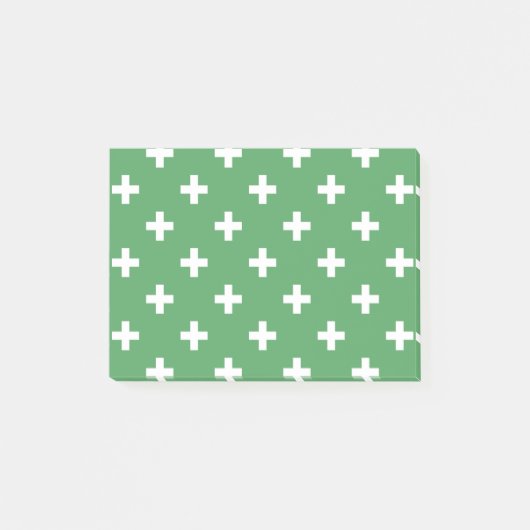 Witte polka kruist groen post-it® notes (Voorkant)