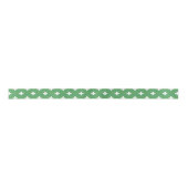 Witte polka kruist groen satijnen lint (Voorkant)