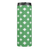 Witte polka kruist groen thermosbeker (Achterkant)