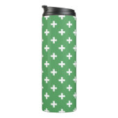 Witte polka kruist groen thermosbeker (Geroteerd rechts)