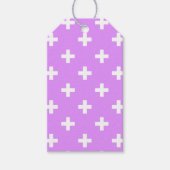 Witte polka kruist lila cadeaulabel (Voorkant)