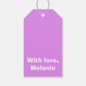 Witte polka kruist lila cadeaulabel (Achterkant)