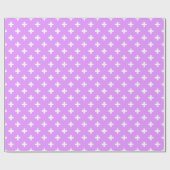 Witte polka kruist lila cadeaupapier (Vlak)
