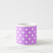 Witte polka kruist lila espresso kop (Voorkant)