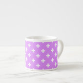 Witte polka kruist lila espresso kop (Voorkant rechts)