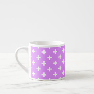 Witte polka kruist lila espresso kop