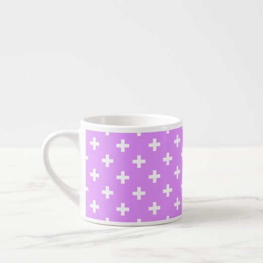 Witte polka kruist lila espresso kop (Links)