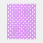 Witte polka kruist lila fleece deken (Voorkant)