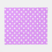 Witte polka kruist lila fleece deken (Voorkant (Horizontaal))