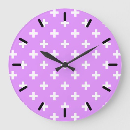 Witte polka kruist lila grote klok (Voorkant)