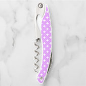 Witte polka kruist lila kurkentrekker (Voorkant)