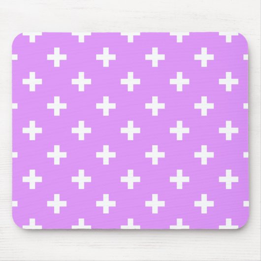 Witte polka kruist lila muismat (Voorkant)