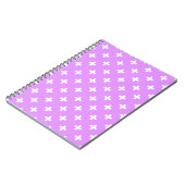 Witte polka kruist lila notitieboek (Linkerzijde)