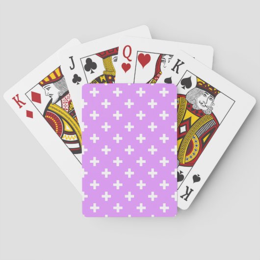 Witte polka kruist lila pokerkaarten (Achterkant)