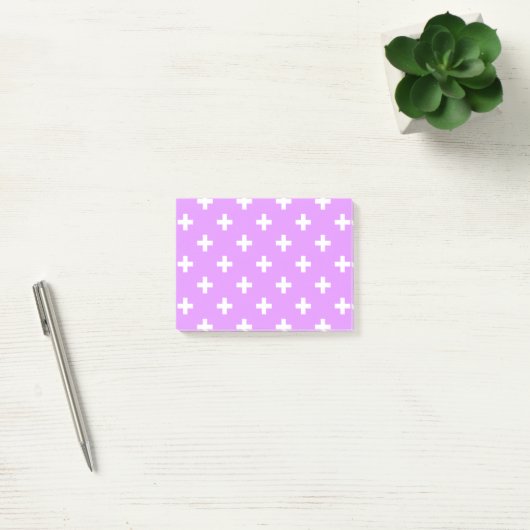 Witte polka kruist lila post-it® notes (Kantoor)