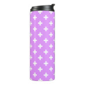 Witte polka kruist lila thermosbeker (Gedraaid links)