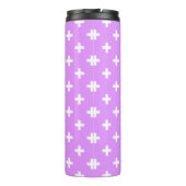 Witte polka kruist lila thermosbeker (Achterkant)
