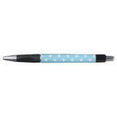 Witte polka kruist op babyblauw pen (Voorkant)