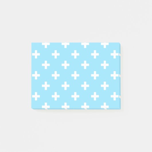 Witte polka kruist op babyblauw post-it® notes (Voorkant)